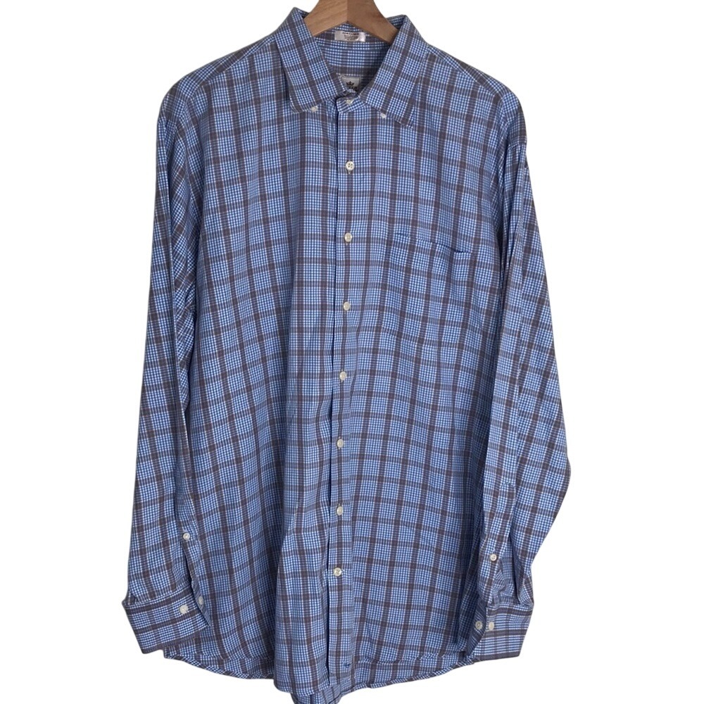 Peter Millar‎ Mens Long Sleeve Button Down Striped 100% Cotton Dress Shirt XL